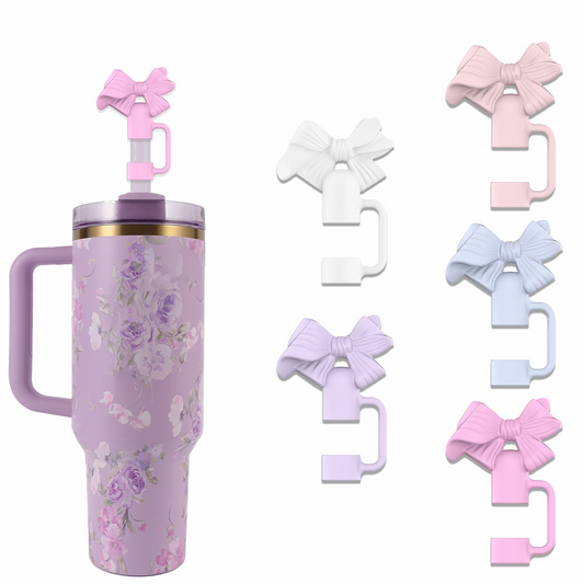 🎀 Bow Shape Silicone Straw Stopper Cover for Tumblers
