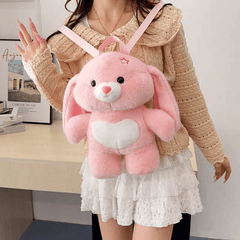 Premium Bunny Fluffy Plush Backpacks – Large Size (14 × 9 Inch)