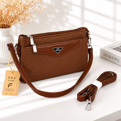 Premium Soft Leather Women's Long Crossbody Bags | 2 Zips Pocket | Size 10 × 6 Inches