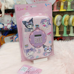 Cute Cartoon Calculator Stationery Organizer Fiber Case