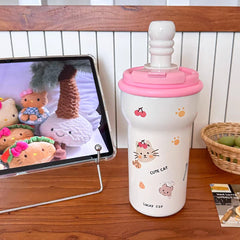 Cute Double Drinking Stainless Steel Thermal Flask – 600ml (SUS 316)