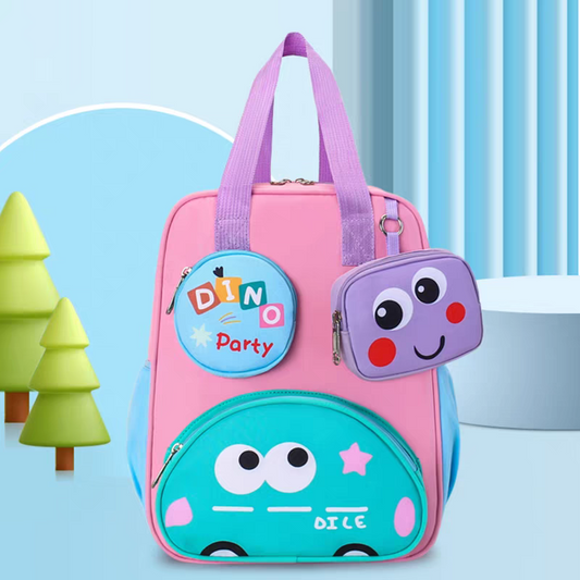 Imported Kids Backpack – Cute Multi-Pocket School Bag (Playgroup to Nursery) 14 × 10 inch