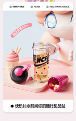 Sweet Cone Ice Cream Bottle – 880ml Leak-Proof Kids Tumbler with Strap