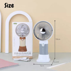 Turbo 5 Speed Rechargeable Mini Fan with LED Lights / 500 Mah Lithium Battery / Type C