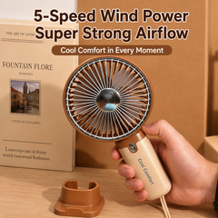 Turbo Speed Premium Rechargeable Hand Fans | 5 Speed Modes | 1200 Mah Fast Battery | Type C