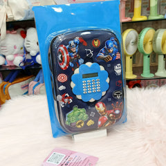 Cute Cartoon Calculator Stationery Organizer Fiber Case