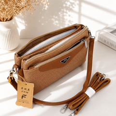 Premium Soft Leather Women's Long Crossbody Bags | 2 Zips Pocket | Size 10 × 6 Inches