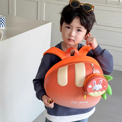 Hard Shell Fiber Carrot Shape Backpack with Pouch & Sound