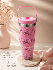 Premium Floral Stainless Steel Handle Tumbler – 30oz / 890ml - Sus 306