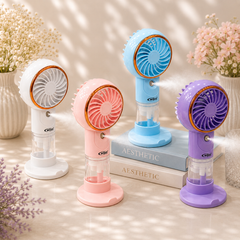 Rechargeable Mist Fans | 5 Speed Modes | 500 mah Battery | 30-45 Minute backup | Type C