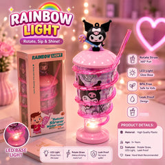 Led Light Spiral Straw Cup for Kids | Rotating Straw