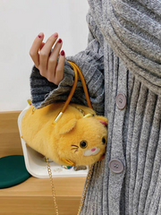 Plush Cat Crossbody Bags For Girls