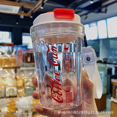 Trendy Acrylic Coffee Cup Bottles - 450 ml - BPA Free Plastic Material