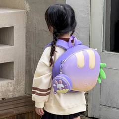 Hard Shell Fiber Carrot Shape Backpack with Pouch & Sound