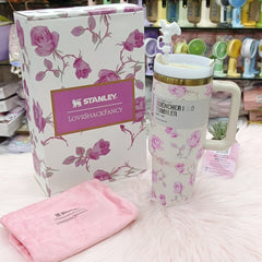 Original Stanley x LoveShackFancy Floral Stainless Steel Tumbler Gift Set – Premium Gift Box | Tumbler Bag | Bow Stopper
