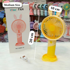 Cute Bunny Mini Rechargeable Hand Fan – Portable 3 Speed USB Fan for Kids & Travel ( Size : 20 × 10 cm )
