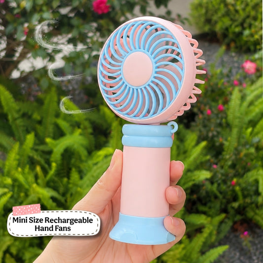 3 Speed Mini Size Rechargeable Hand Fan ( SIZE : 5 × 3 inch )