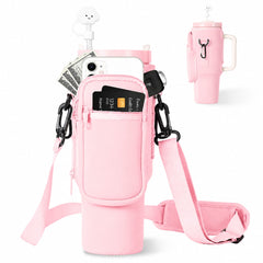 Tumbler Crossbody Carrier Bag with Phone Pocket | 40 Oz Size Tumbler Adjustable Strap