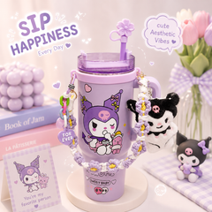 Sanrio Stainless Steel Tumbler with Accesories ( Sus 306 ) Handle , Keychains , Stopper Combo | Hot / Cold Long Time 🔥❄