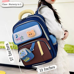 Premium Kids School Backpack with Cute Mini Pouch – 17 Inches | Suitable : Nursery to Class 3