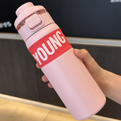 Young Premium SUS 304 Stainless Steel Thermal Water Bottle – 650ml | Dual Drinking Lid | Hot & Cold Insulated