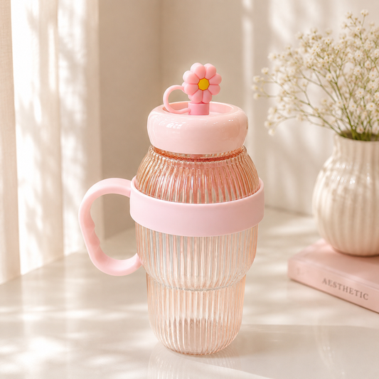 Flower Plastic Small Size Kids Tumblers | BPA Free | 550 ml Capacity