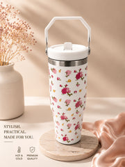 Premium Floral Stainless Steel Handle Tumbler – 30oz / 890ml - Sus 306