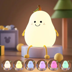 Pear Shape Night Lamps Silicone 7 Colors Chaging - USB Charging .
