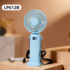Portable Rechargeable Foldable Hand Fan with Digital Display – 5 Speed Modes - 800 mah Battery ( 30-40 Minutes Backup )