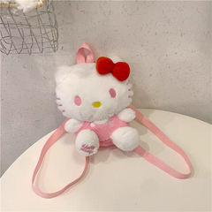 Hello Kitty Plush Mini Backpack for Girls , Plush Soft ( 8 × 7 Inch )