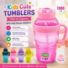 Kids Cute BPA Free Tumbler Bottle – 1300ml Large Capacity