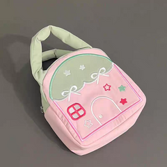 Kawaii Mini House Organizer Bag for Girls – Cute Parachute Cosmetic & Travel Pouch 🏡 Size 18 × 17 cm