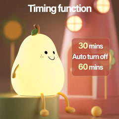 Pear Shape Night Lamps Silicone 7 Colors Chaging - USB Charging .