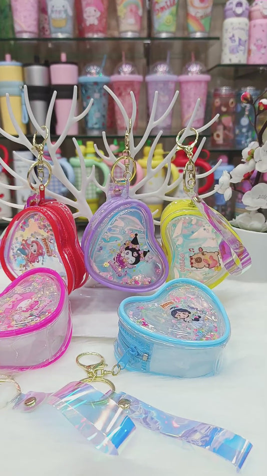 Holographic Mini Coin Pouches Keychains