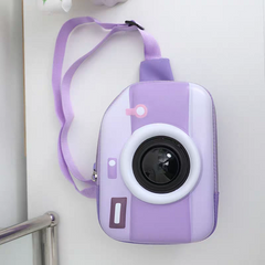 📸 LED Light Camera Shape Kids Crossbody Bag – Hard Shell Fiber Shoulder Bag ( Size 8 × 5 inch )