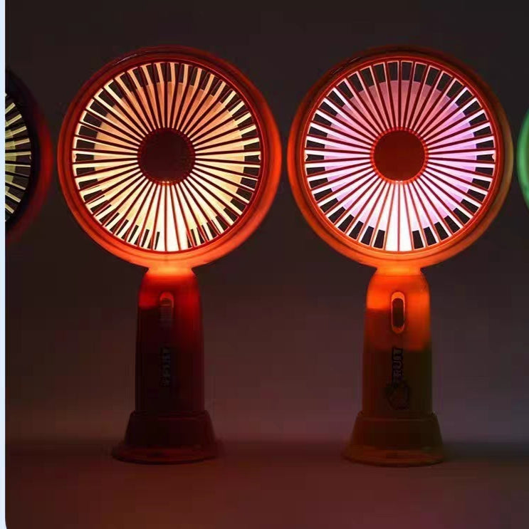 New Rechargeable Traveling Hand Fans with Stand & Led Light
