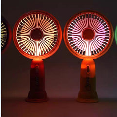 New Rechargeable Traveling Hand Fans with Stand & Led Light