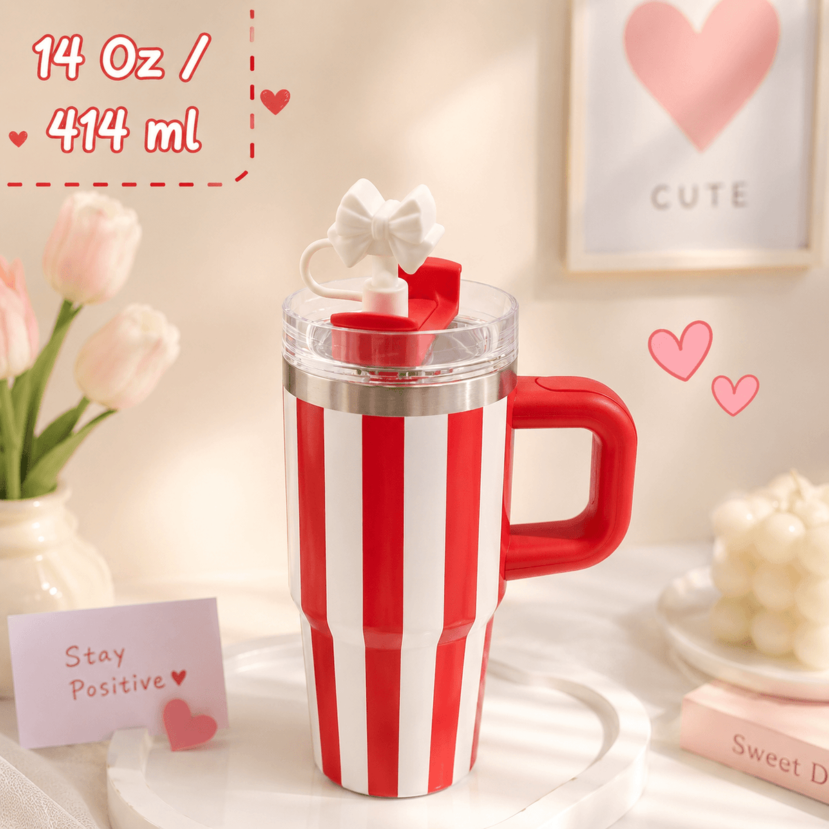 Mini Stainless Steel Tumbler – 14 Oz / 414 ml | Bow Stopper | Hot & Cold Insulated