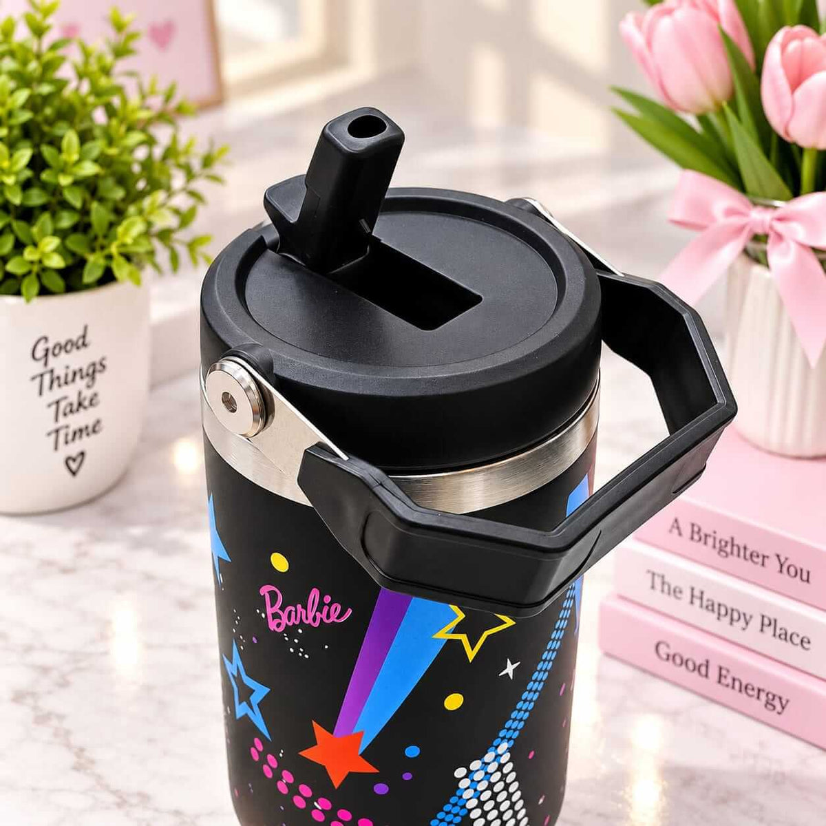Stainless Steel Handle Tumblers For Girls - 30 Oz / 890 ml - Hot | Cold