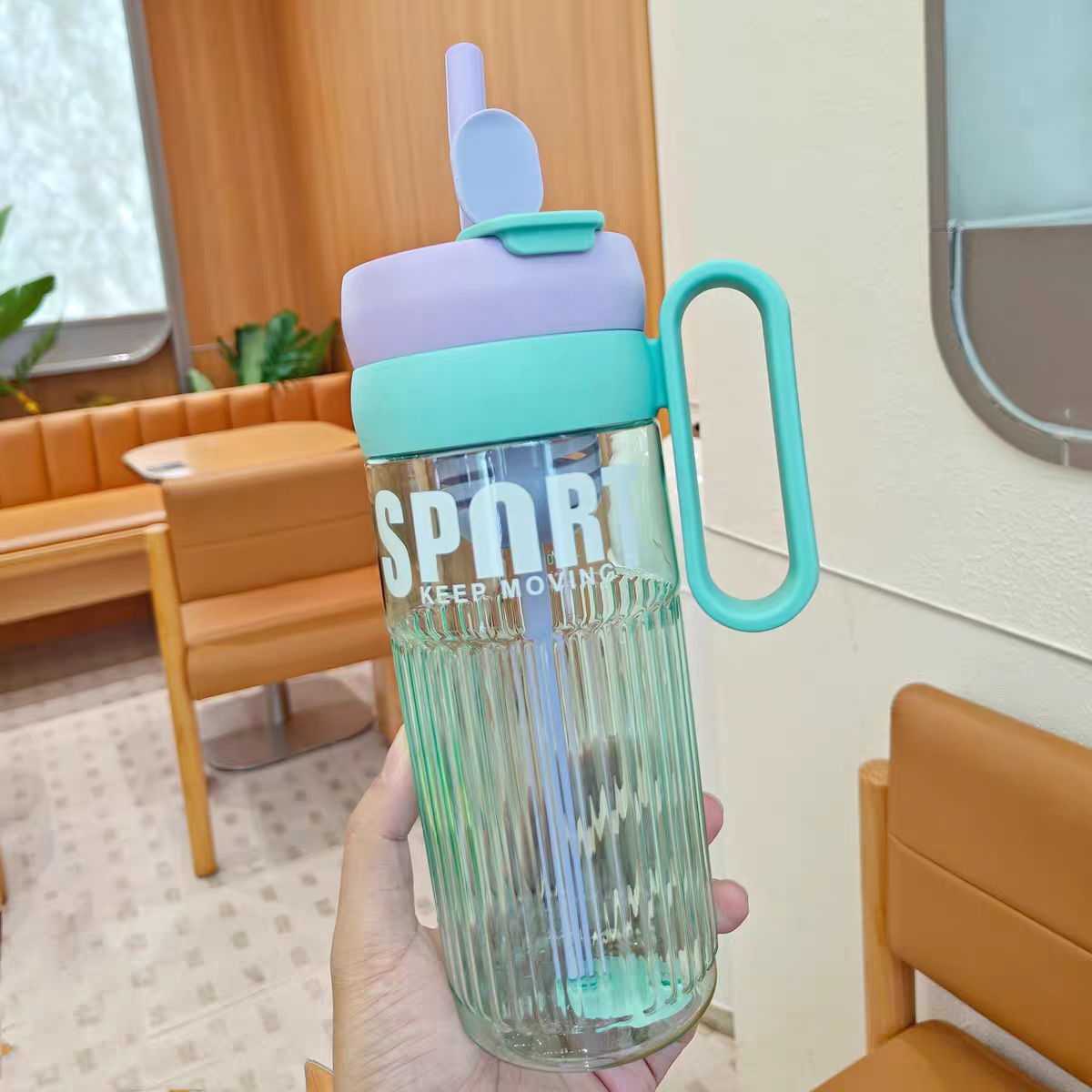 Sports Stylish Plastic Tumblers 🍓 BPA Free | Dual Drinking Function