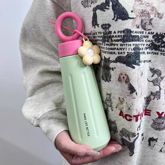 Cute Daisy Loop Stainless Steel Thermal Flask Bottle | Hot & Cold Insulated | 450ml