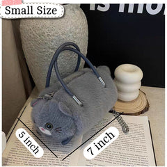 Plush Cat Crossbody Bags For Girls
