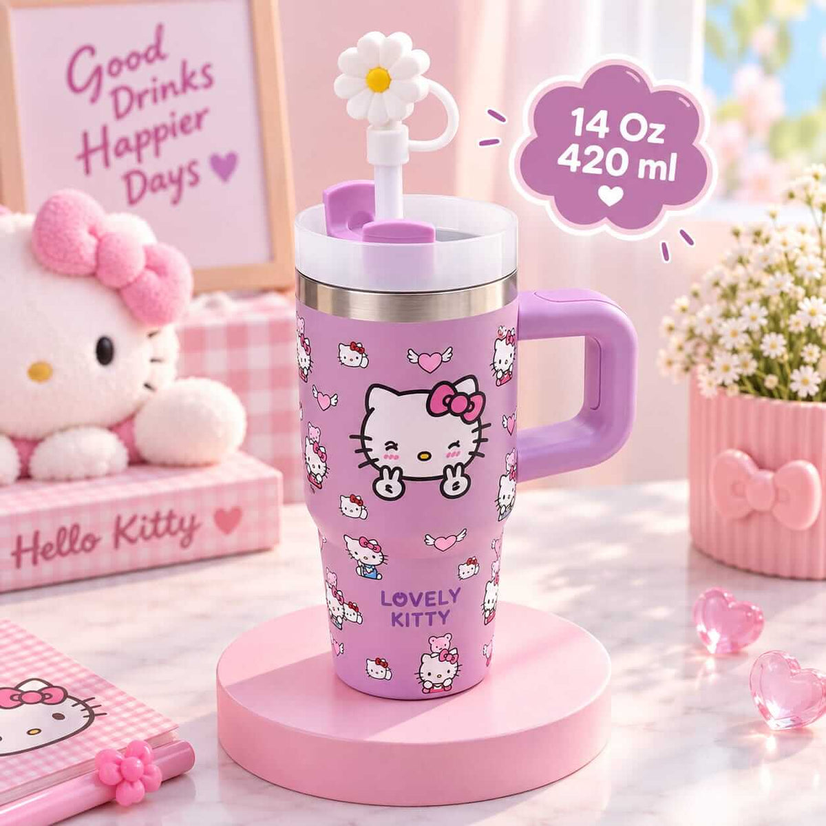 Sanrio Small Size Stainless Steel Children's Tumblers 😻 14 Oz / 420 ml