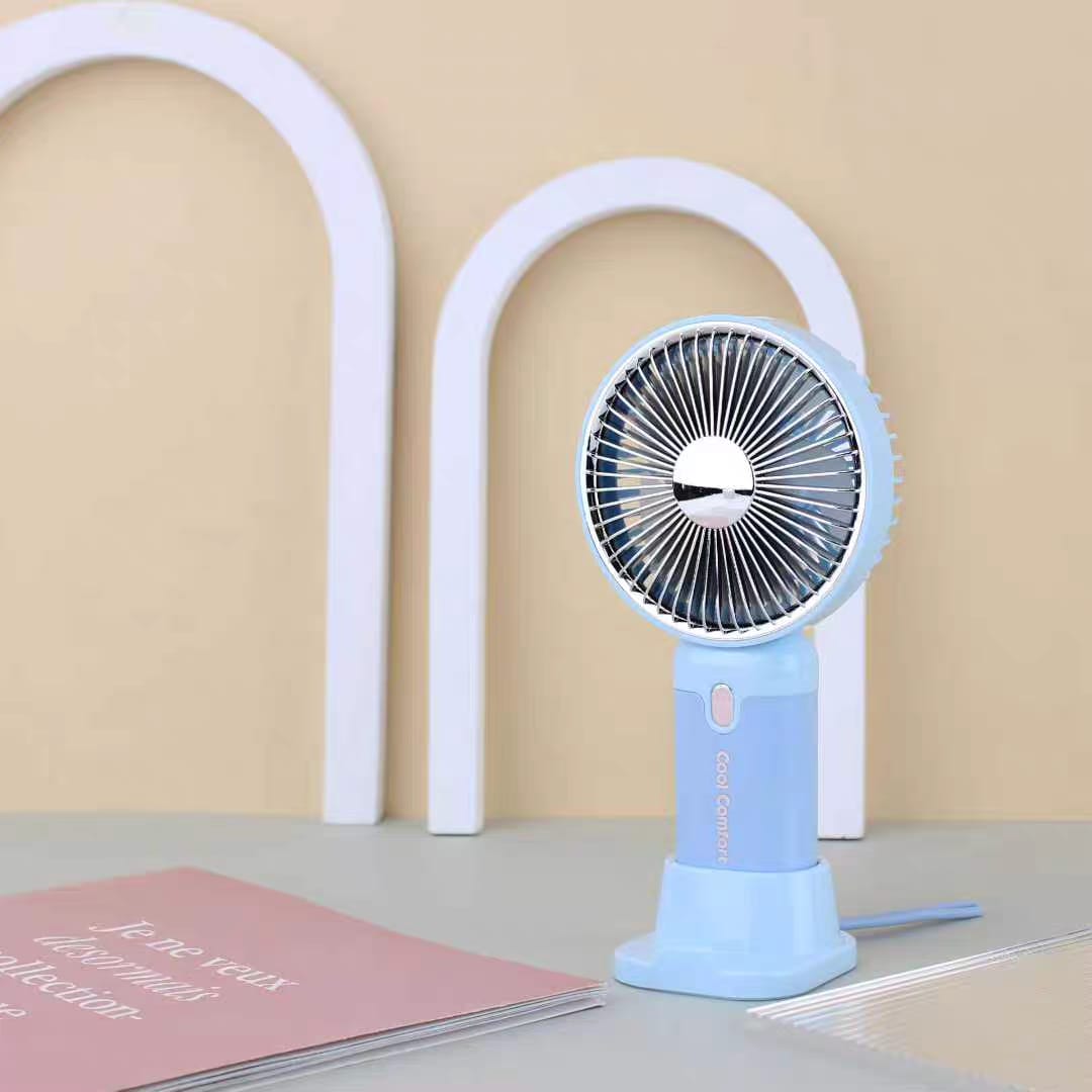Turbo 5 Speed Rechargeable Mini Fan with LED Lights / 500 Mah Lithium Battery / Type C