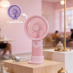 Rechargeable Mini Hand Fans | 6 inch | Type C | 3 Speed Modes | 500 mah battery