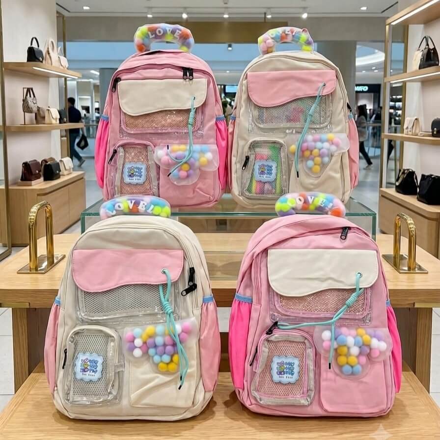 GoodSmile™ Parachute Girls Funky Backpacks | Size 16 × 12 Inch | Multi Zipper Pockets