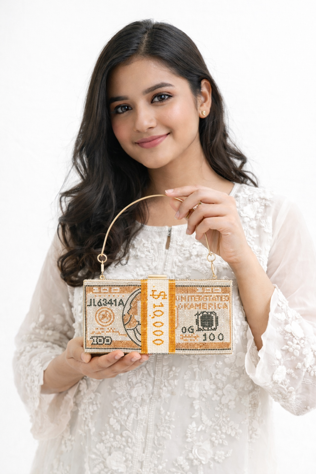 Luxury Dollar Shape Crystal Clutches For Womens