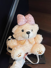 🐻 Cute Teddy Bear Plush Crossbody Bag for Girls – Soft Stuffed Shoulder Purse
