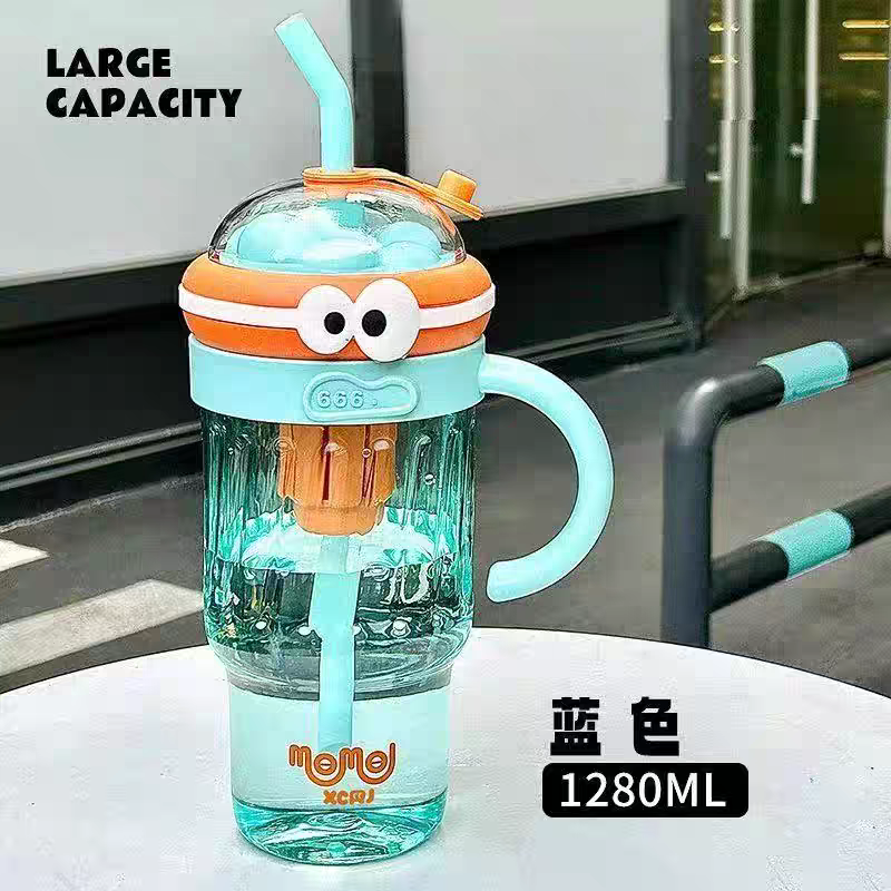 New Large 1280ml BPA-Free Cute Tumbler with Straw & Handle