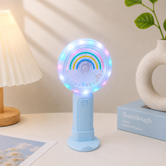 🌈 Minirainbow Led Light Rechargeable Mini Fans | 3 Speed Modes | Type C